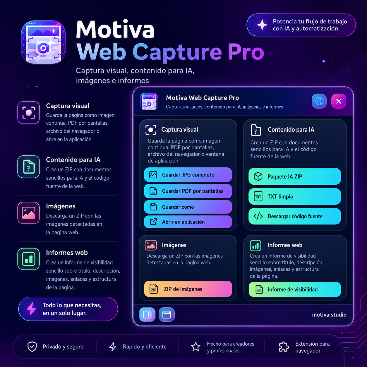 Motiva Web Capture Pro product preview